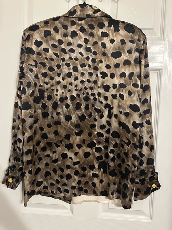 Paolo Santini Women's Animal Print Button-Down Shirt - Brown/Black/Cream - Picture 5 of 9